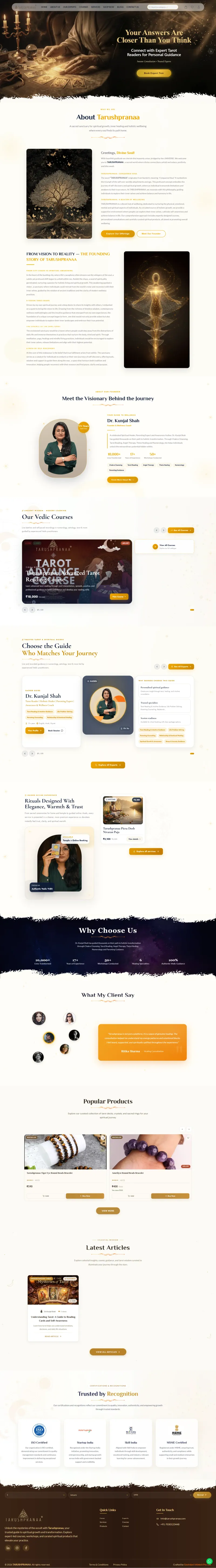 Tarush Pranaa website by Govindani Infotech