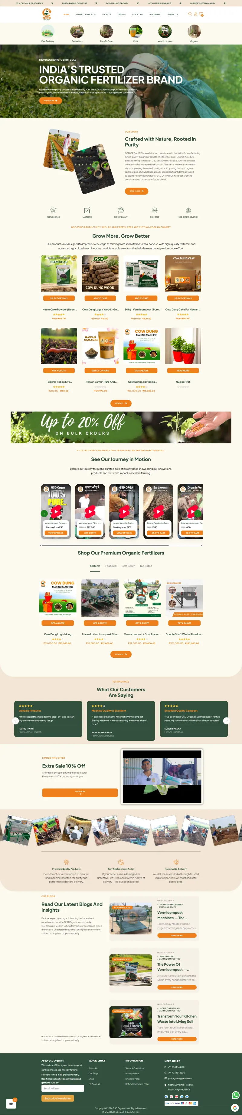 GSD Organics website by Govindani Infotech