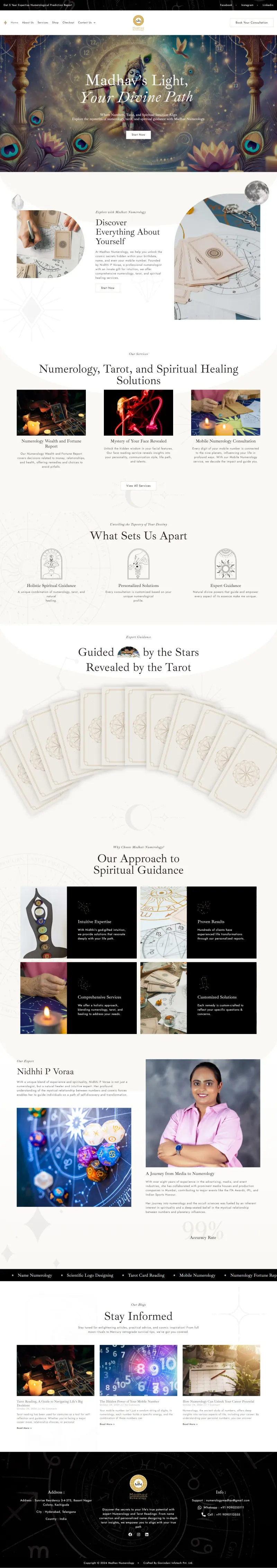Madhav Numerology Store website by Govindani Infotech