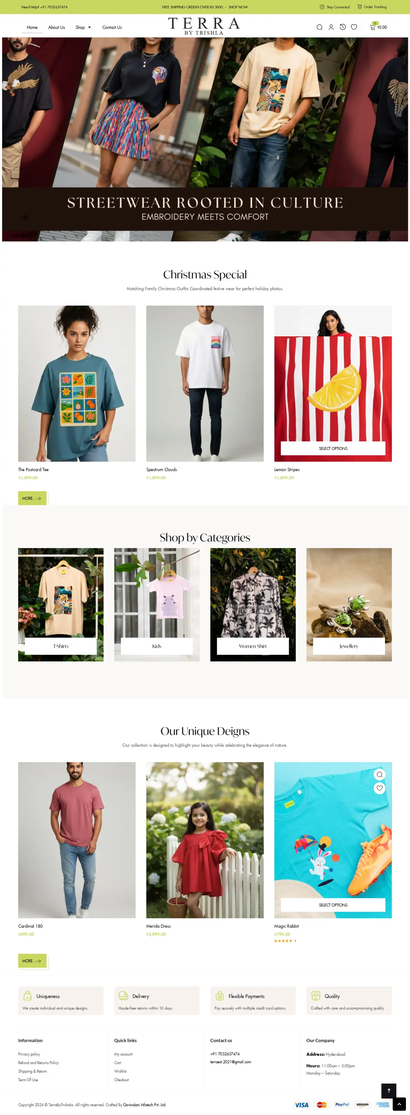 Terra by Trishla website by Govindani Infotech