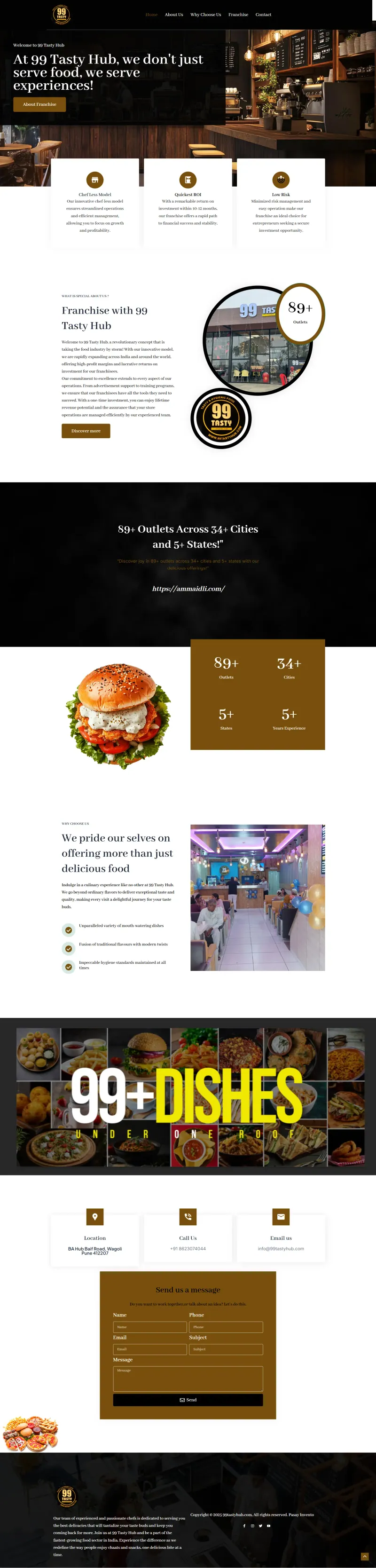 99 Tasty Hub website by Govindani Infotech