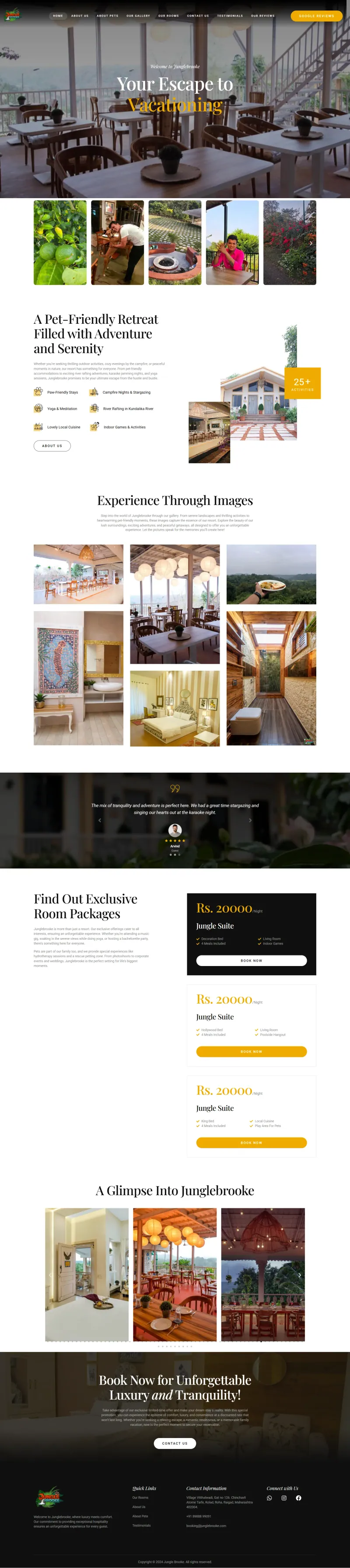 JUNGLE BROOKE website by Govindani Infotech